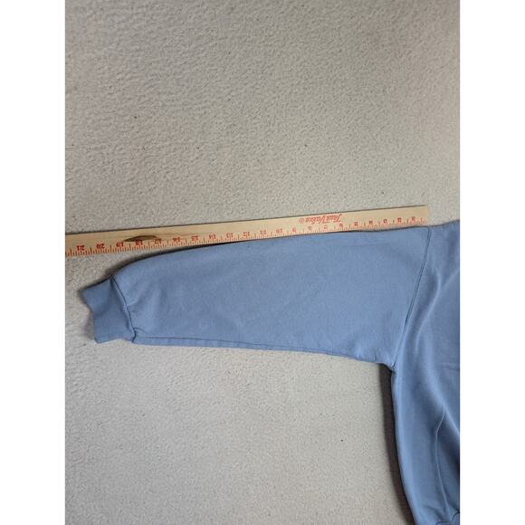 Vintage Top Stitch Sweatshirt Womens XL Blue Floral Cottagecore Embroidered - Picture 3 of 16